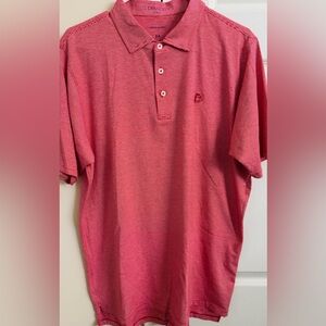 B Draddy Red w/ White Stripes Men’s M Short Sleeve Polo Shirt